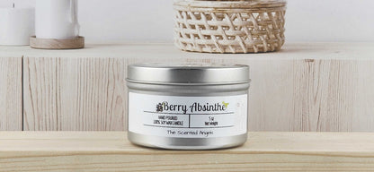 Berry Absinthe Scented 100% Soy Wax Candle - Silver The Scented Angels Soy Candles