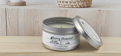 Berry Absinthe Scented 100% Soy Wax Candle - Silver The Scented Angels Soy Candles