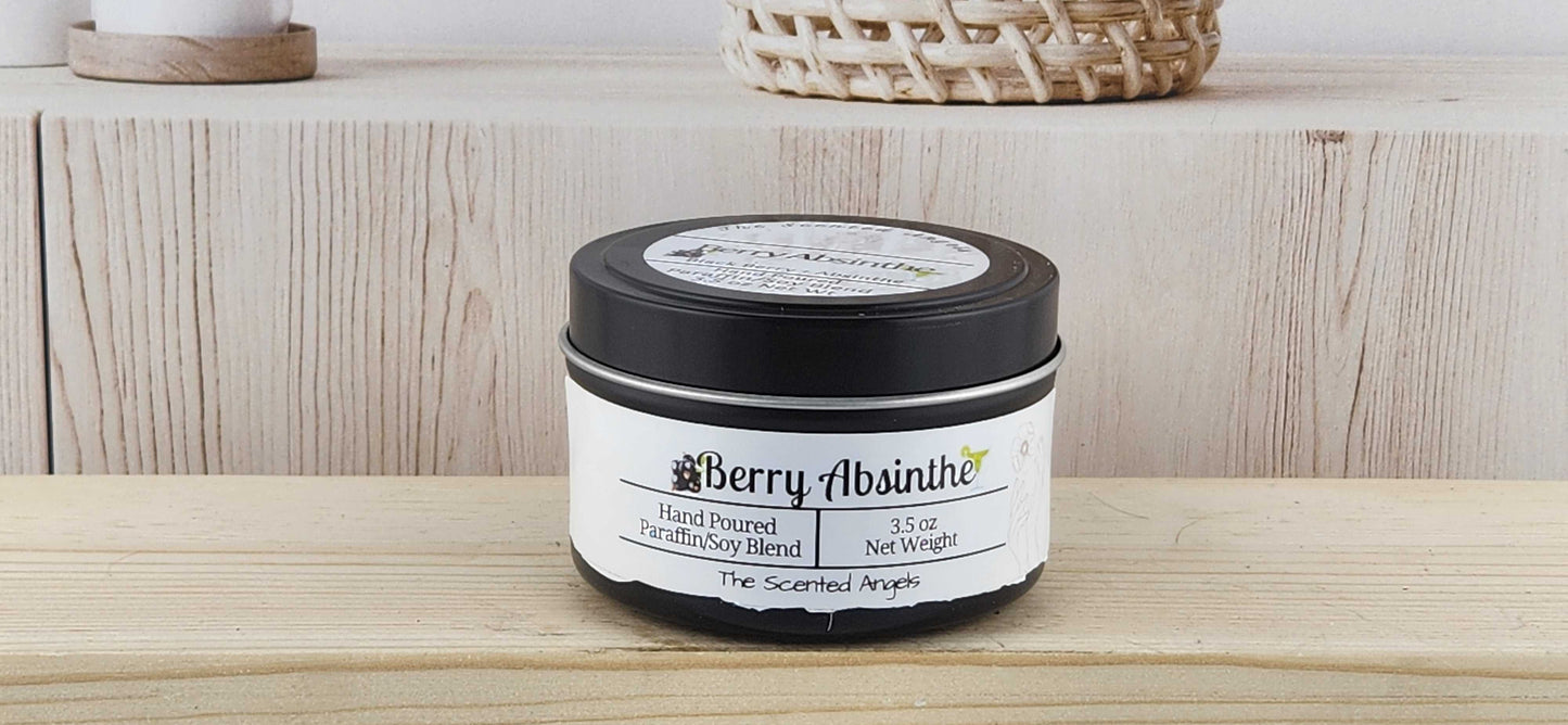 Berry Absinthe Scented Paraffin/Soy Wax Candle - Black The Scented Angels Soy/Paraffin Candles