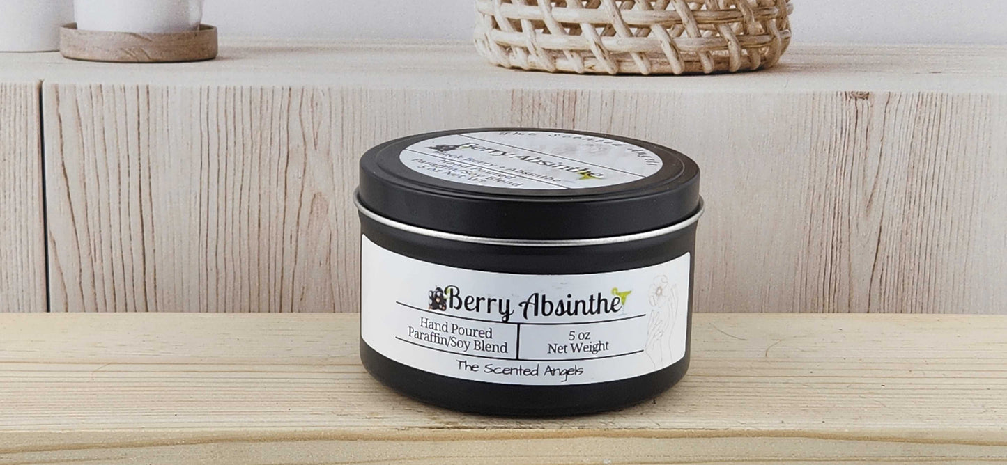 Berry Absinthe Scented Paraffin/Soy Wax Candle - Black The Scented Angels Soy/Paraffin Candles