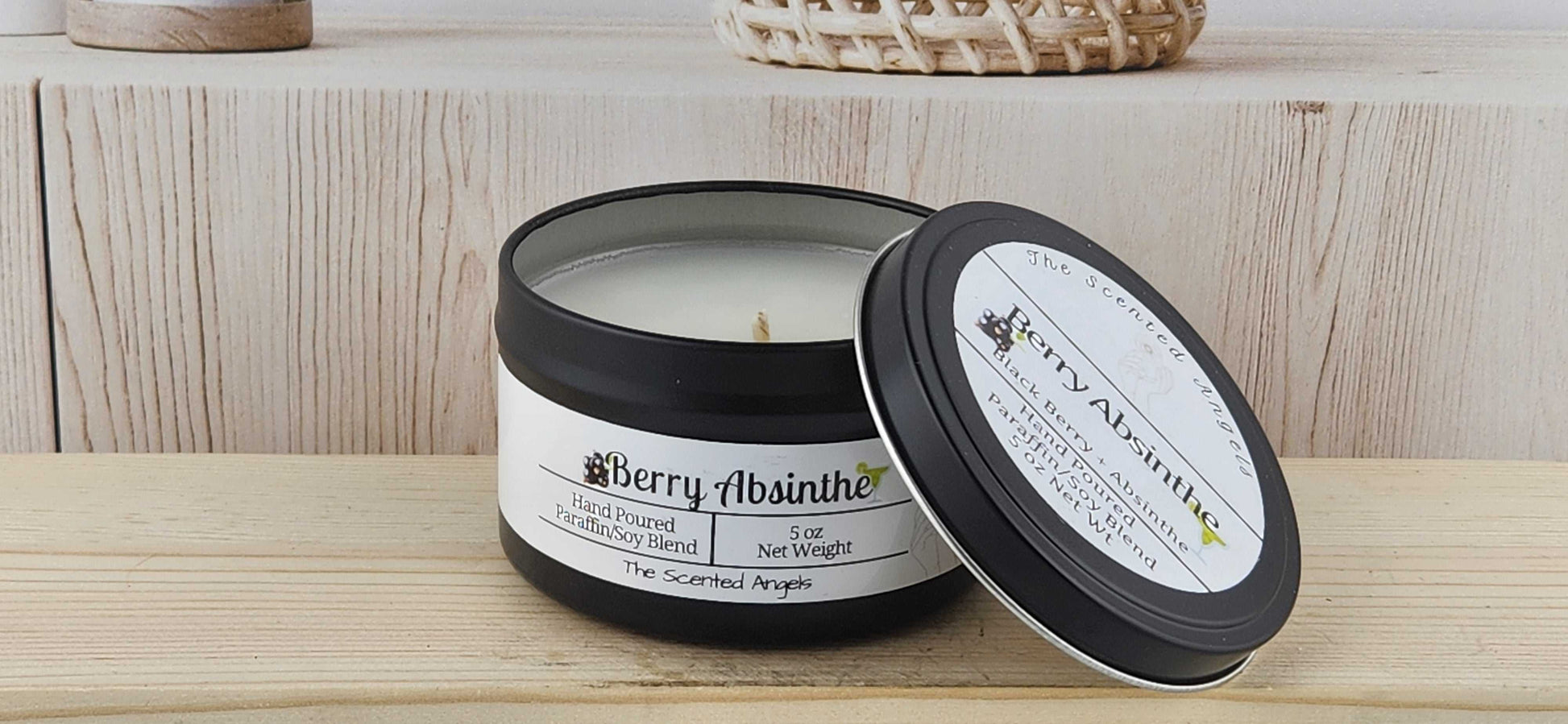 Berry Absinthe Scented Paraffin/Soy Wax Candle - Black The Scented Angels Soy/Paraffin Candles