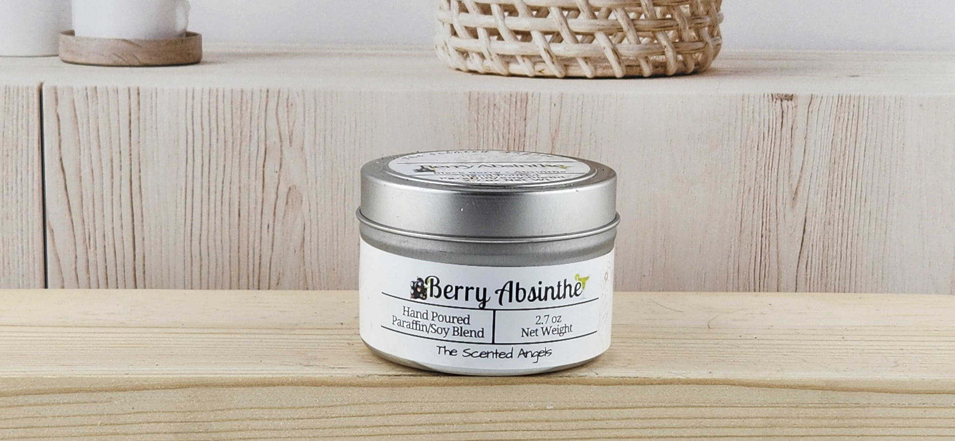 Berry Absinthe Scented Paraffin/Soy Wax Candle - Silver The Scented Angels Soy/Paraffin Candles