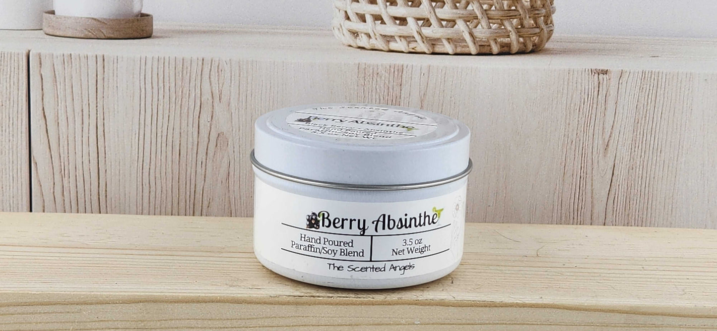 Berry Absinthe Scented Paraffin/Soy Wax Candle - White The Scented Angels Soy/Paraffin Candles