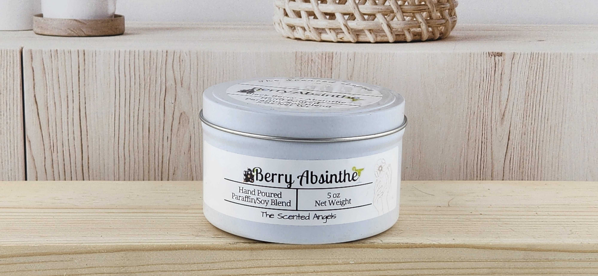 Berry Absinthe Scented Paraffin/Soy Wax Candle - White The Scented Angels Soy/Paraffin Candles