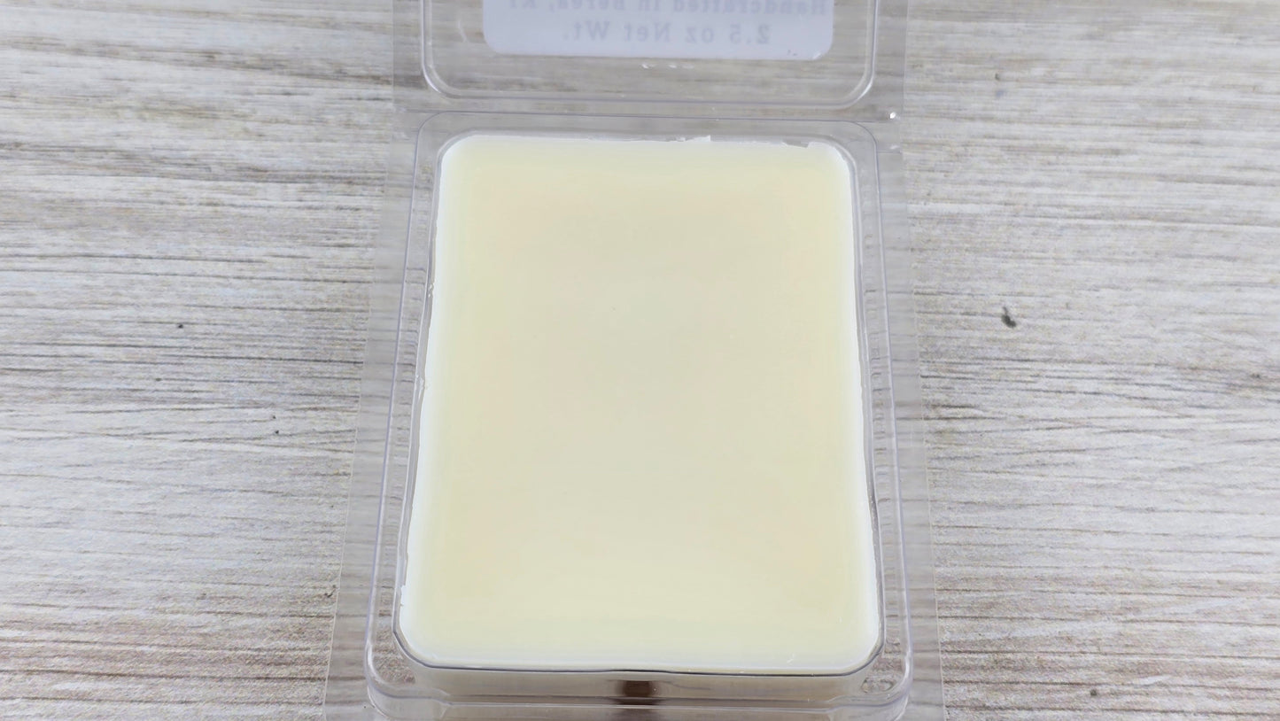 close up of clamshell wax melt