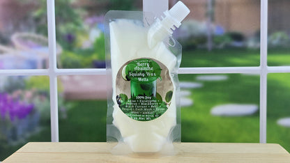 squeezable wax melt front label