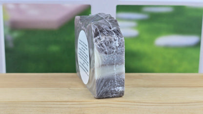 Handmade Bourboned Tobacco vegan artisan soap by The Scented Angels featuring natural cream and brown artisan swirls in a small-batch handcrafted bar.