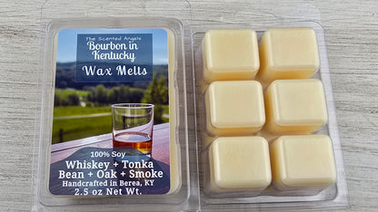 Bourbon in KY wax melts handmade by The Scented Angels – whiskey oak and smoke fragrance