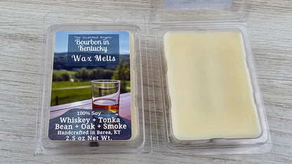 Bourbon in KY wax melts handmade by The Scented Angels – whiskey oak and smoke fragrance