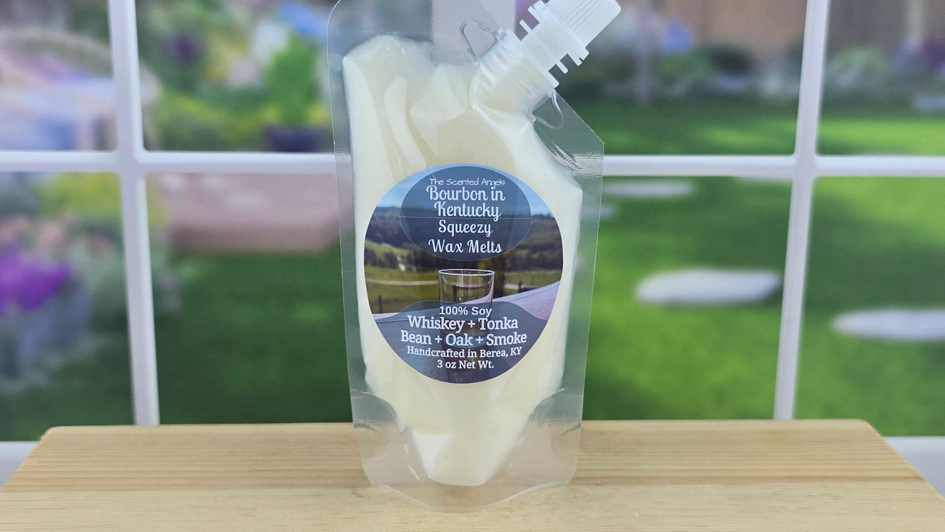 Bourbon in KY wax melts handmade by The Scented Angels – whiskey oak and smoke fragrance
