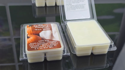 opened cashmere pumpkin clamshell wax melt