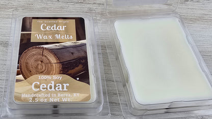 cedar wax melt packaging opened