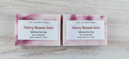 Cherry Blossom Swirl Bar Soap - 6.5 oz The Scented Angels Bar Soap