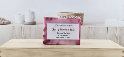 Cherry Blossom Swirl Bar Soap - 6.5 oz The Scented Angels Bar Soap