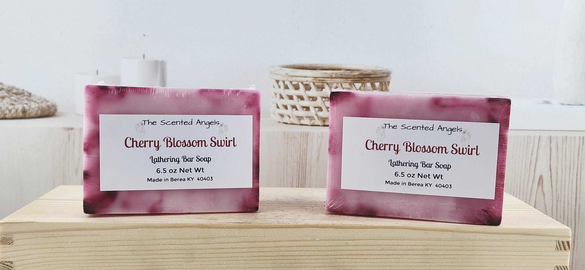 Cherry Blossom Swirl Bar Soap - 6.5 oz The Scented Angels Bar Soap