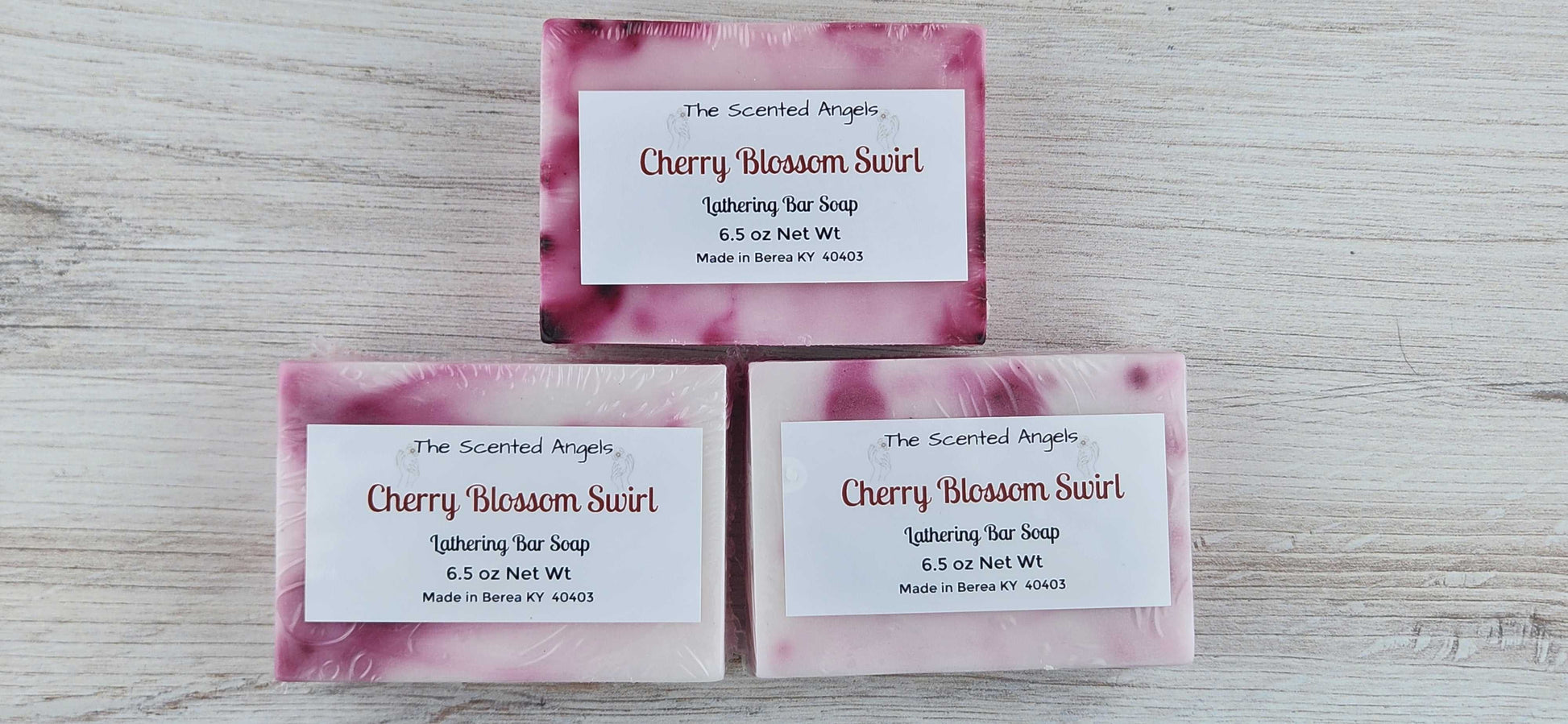 Cherry Blossom Swirl Bar Soap - 6.5 oz The Scented Angels Bar Soap