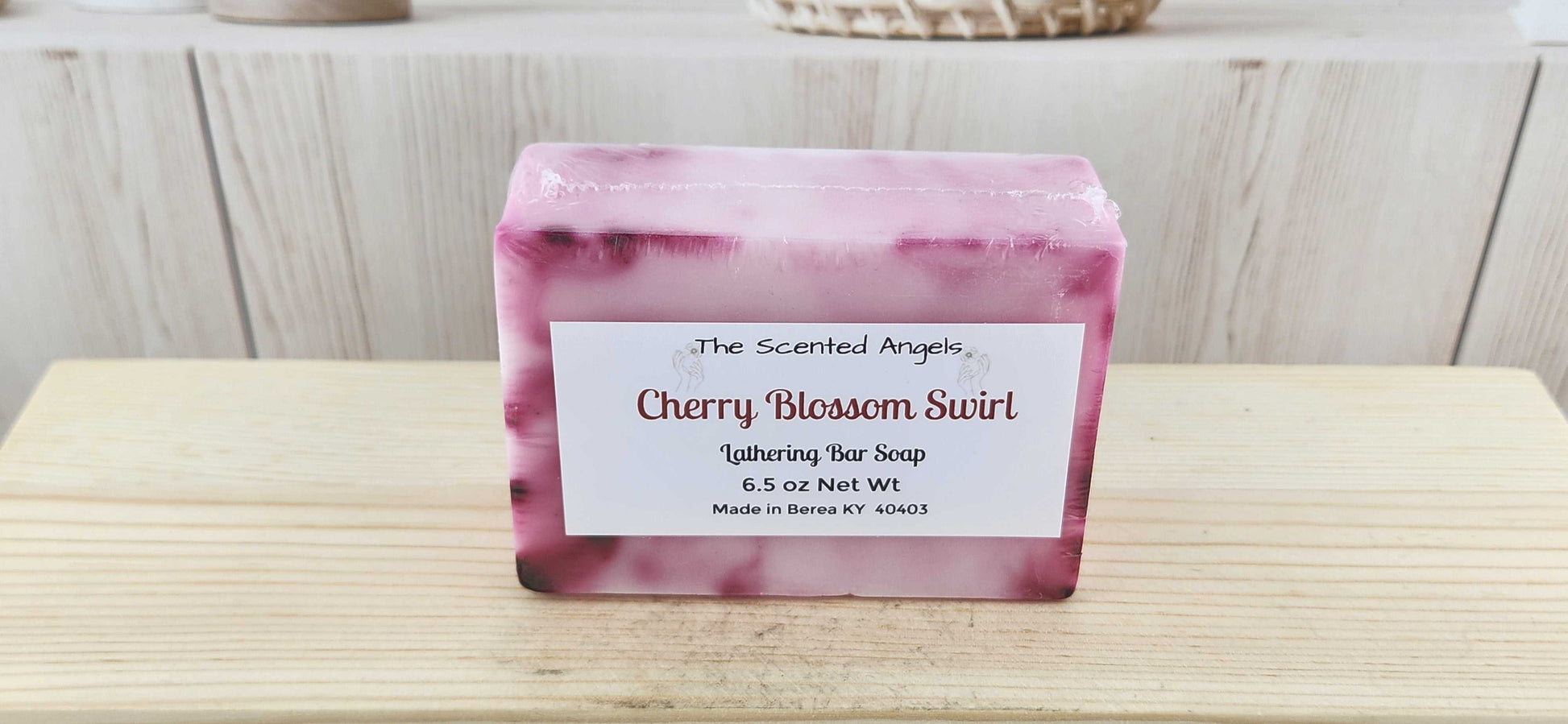 Cherry Blossom Swirl Bar Soap - 6.5 oz The Scented Angels Bar Soap