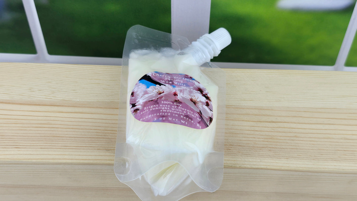squeezable wax melt pouch laying down