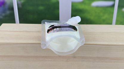 chocolate squeezable wax melt pouch laying down