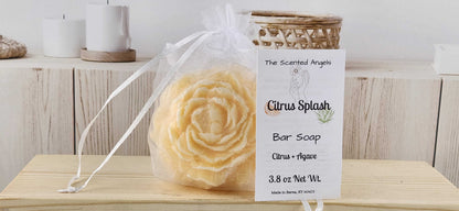 Citrus Splash Peony Flower Bar Soap The Scented Angels Bar Soap