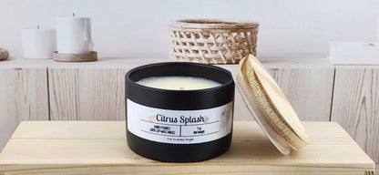 Citrus Splash Scented 100% Soy Wax Candle - Black Cement The Scented Angels Soy Candles