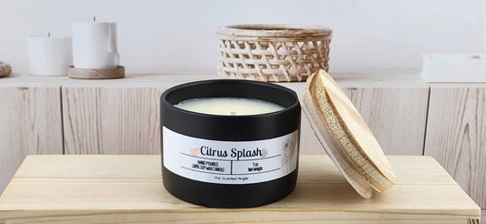 Citrus Splash Scented 100% Soy Wax Candle - Black Cement The Scented Angels Soy Candles
