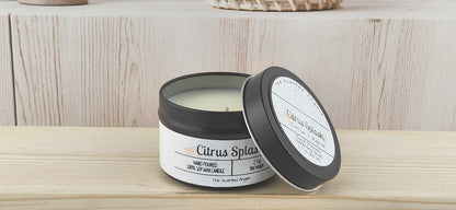 Citrus Splash Scented 100% Soy Wax Candle - Black The Scented Angels Soy Candles