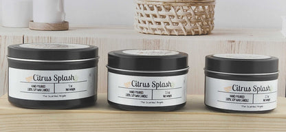 Citrus Splash Scented 100% Soy Wax Candle - Black The Scented Angels Soy Candles