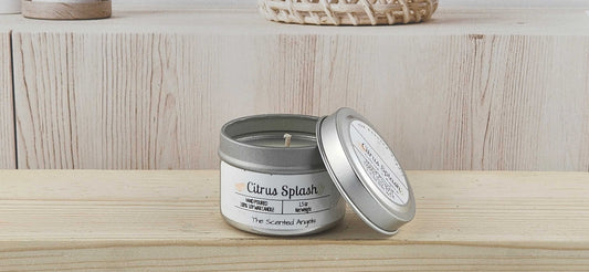 Citrus Splash Scented 100% Soy Wax Candle - Silver The Scented Angels Soy Candles