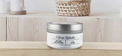 Citrus Splash Scented 100% Soy Wax Candle - Silver The Scented Angels Soy Candles