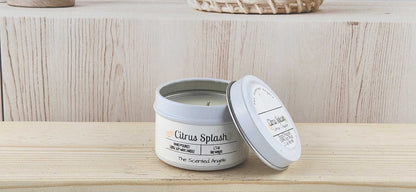 Citrus Splash Scented 100% Soy Wax Candle - White The Scented Angels Soy Candles