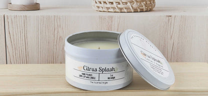 Citrus Splash Scented 100% Soy Wax Candle - White The Scented Angels Soy Candles