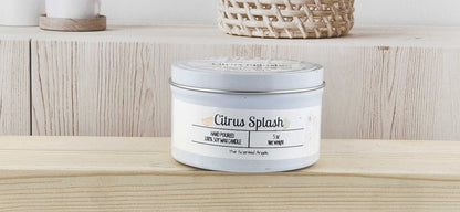 Citrus Splash Scented 100% Soy Wax Candle - White The Scented Angels Soy Candles