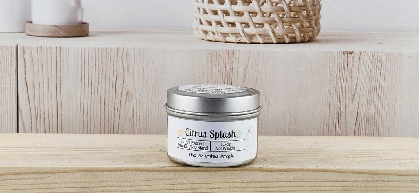 Citrus Splash Scented Paraffin/Soy Candle - Silver The Scented Angels Soy/paraffin Candles