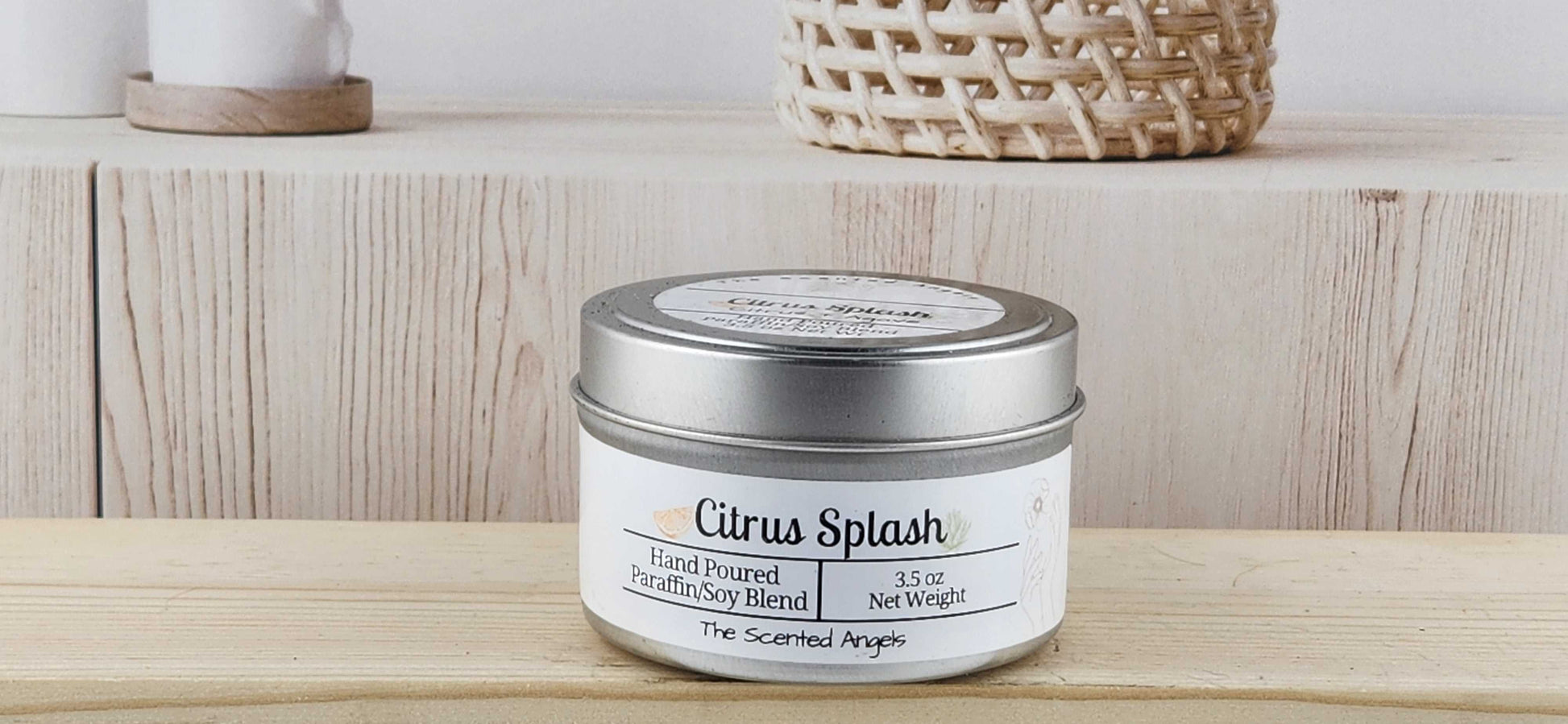 Citrus Splash Scented Paraffin/Soy Candle - Silver The Scented Angels Soy/paraffin Candles