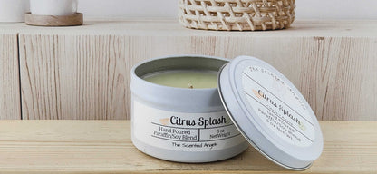 Citrus Splash Scented Paraffin/Soy Candle - White The Scented Angels Soy/paraffin Candles