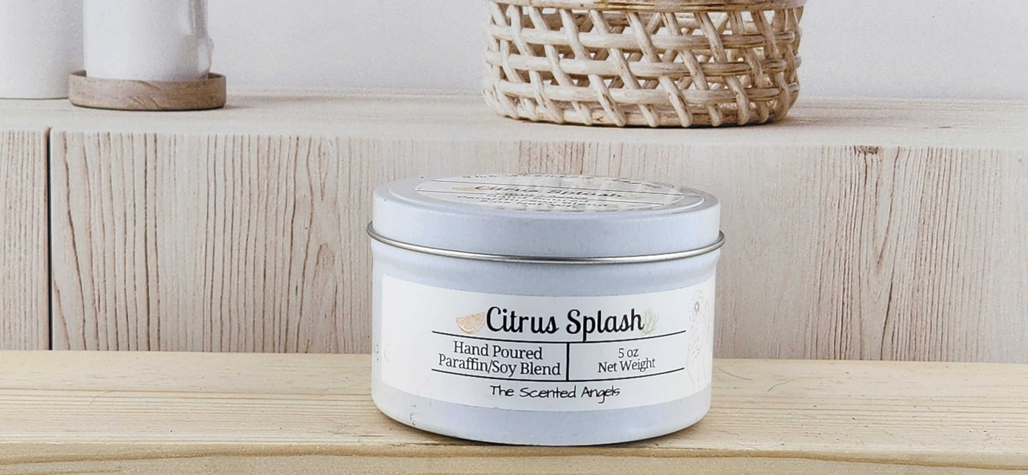 Citrus Splash Scented Paraffin/Soy Candle - White The Scented Angels Soy/paraffin Candles