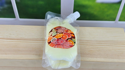 citrus scented wax melt squeezable pouch