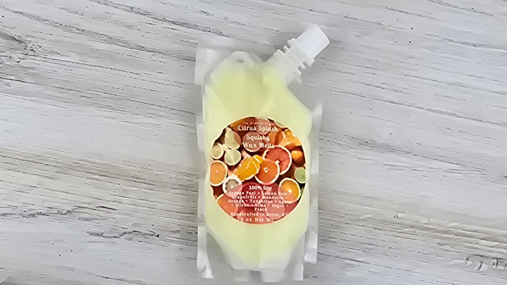 citrus fruity scented wax melt pouch