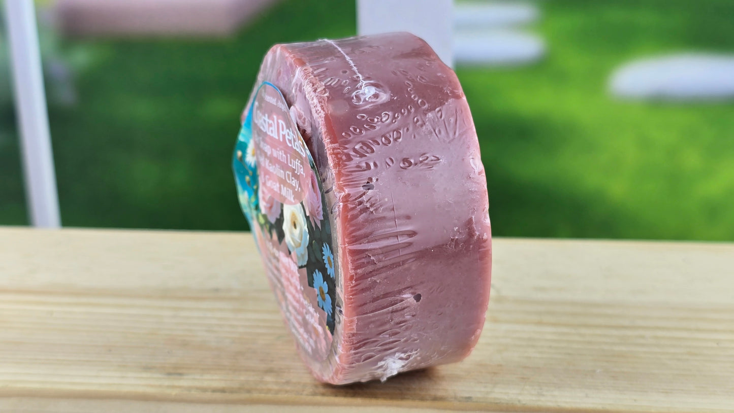 bar of handmade goat milk and tallow soap side view