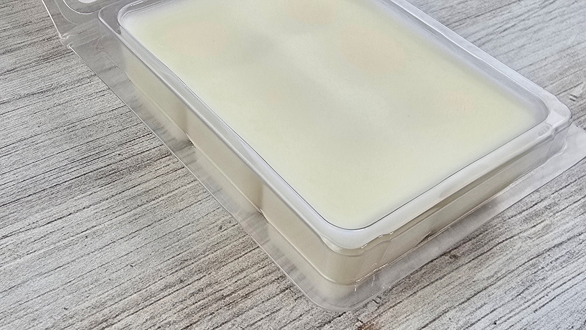 opened package of clamshell wax melt