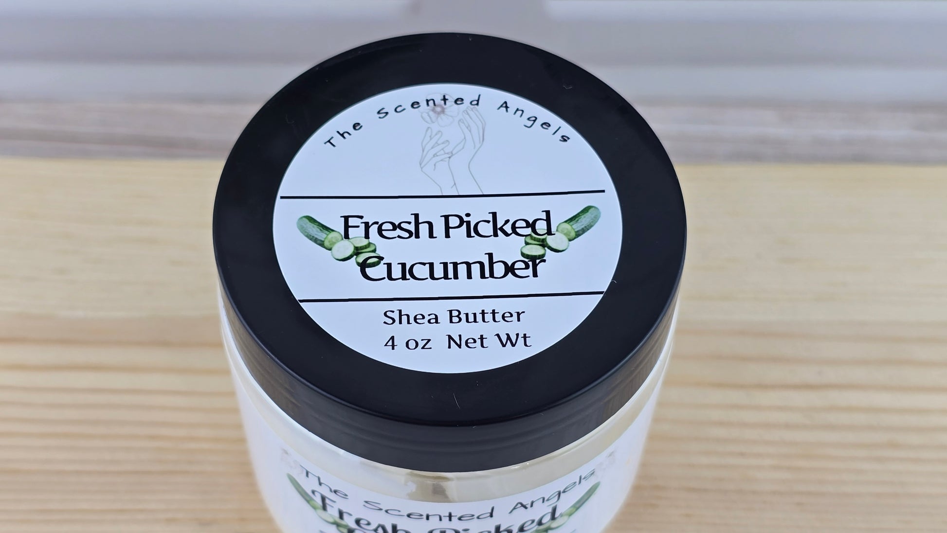 Fresh Picked Cucumber Whipped Shea Body Butter 4 oz top label