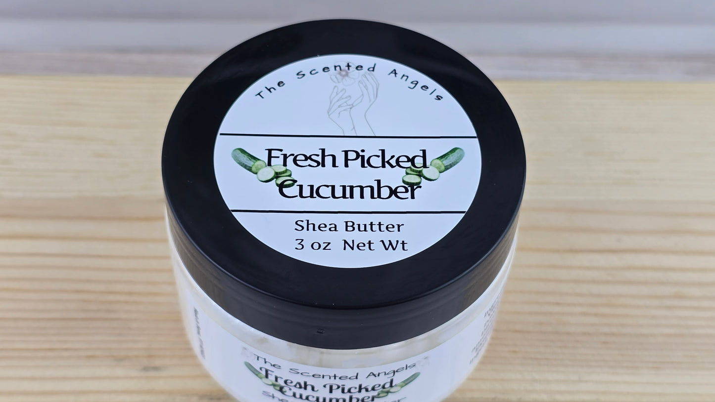 Fresh Picked Cucumber Whipped Shea Body Butter 3 oz top label