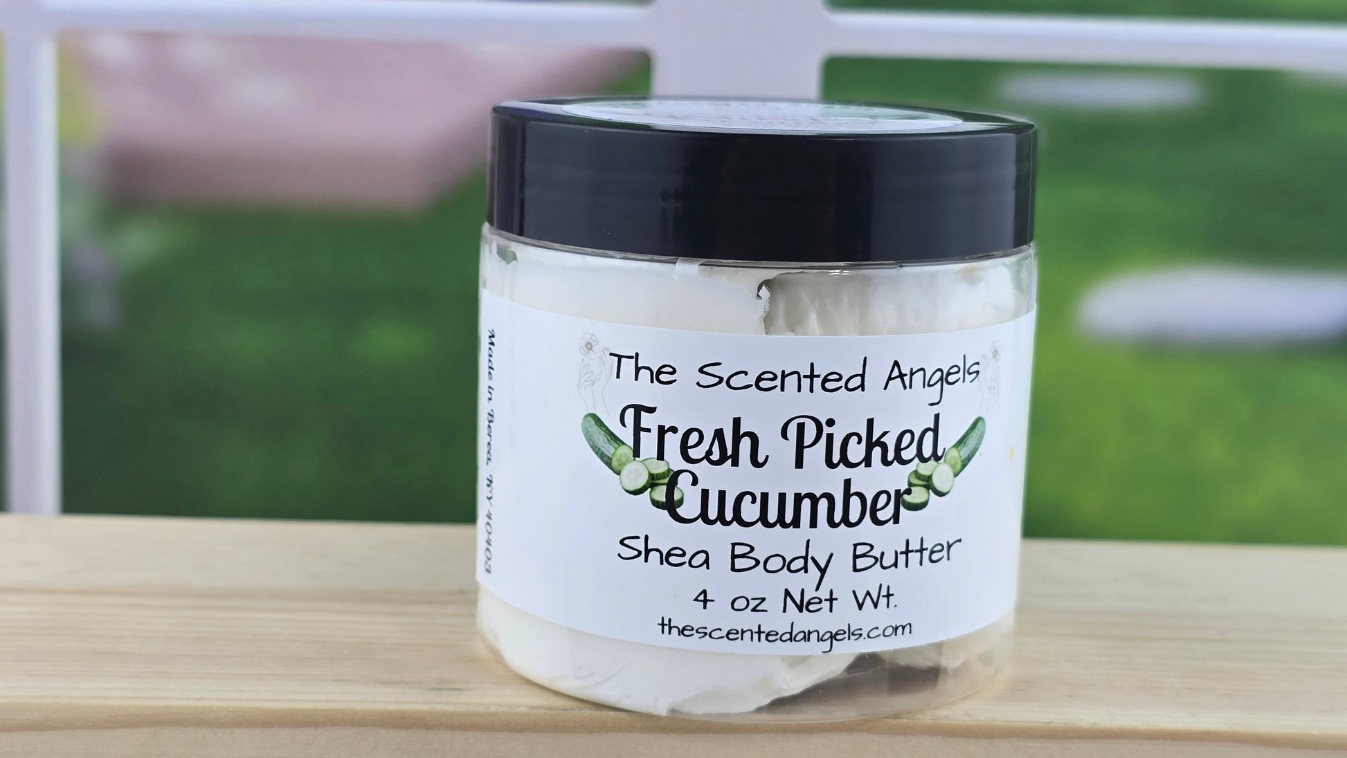 Fresh Picked Cucumber Whipped Shea Body Butter 4 oz front label