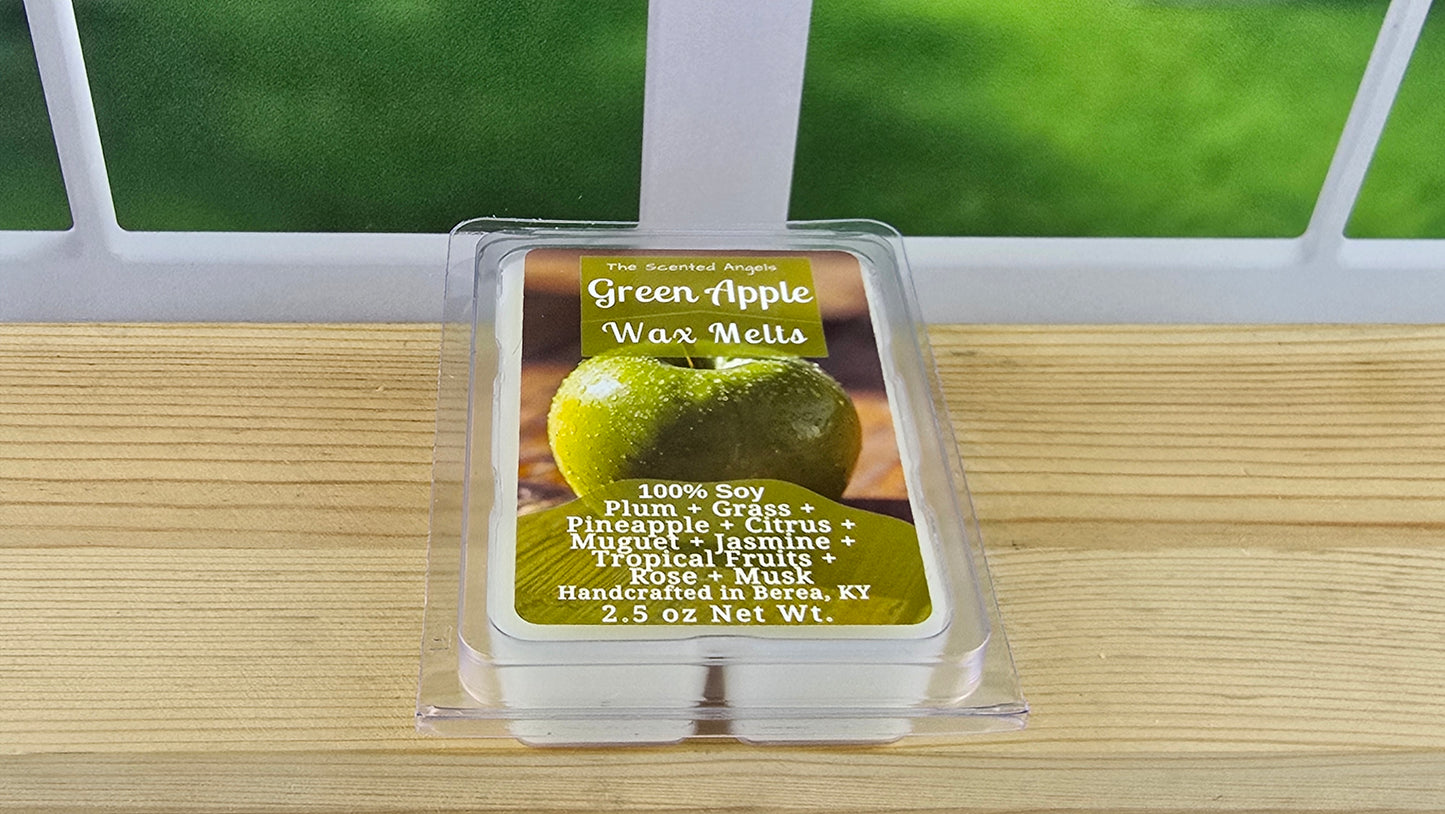 green apple clamshell wax melt wax tarts