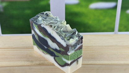 top view of handmade Hunter's Love Cold Process Soap