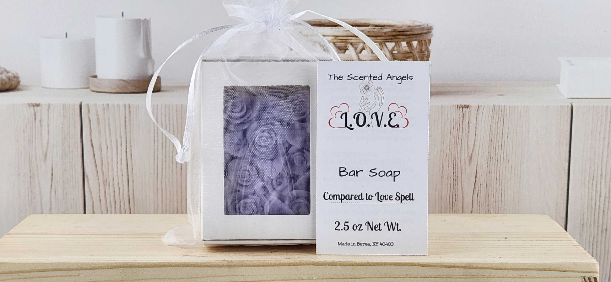 L.O.V.E. Rose Petal Flower Bar Soap The Scented Angels Bar Soap