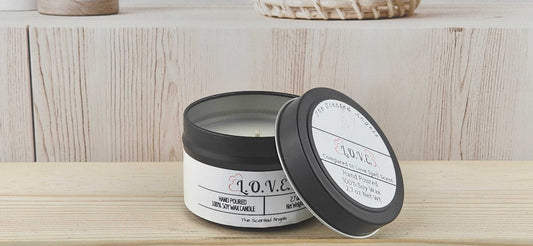 L.O.V.E. Scented 100% Soy Wax Candle - Black Tin The Scented Angels Soy Candles