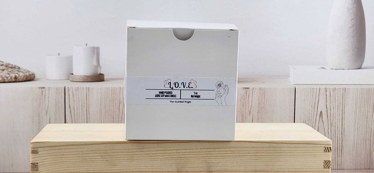 L.O.V.E. Scented 100% Soy Wax Candle - Gray Cement The Scented Angels Soy Candles