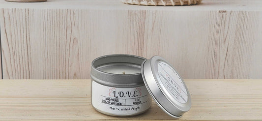 L.O.V.E. Scented 100% Soy Wax Candle - Silver Tin The Scented Angels Soy Candles